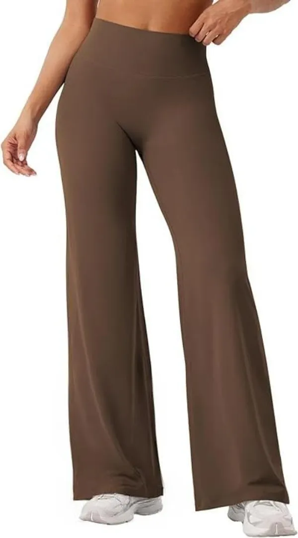 Alyne_Women_S_High-Waist_Flare_Yoga_Leggings_No_Front_Seam_Straight_Leggings_Workout_Pants_With_Tummy_Control_Slimming_Design_Dark_Brown