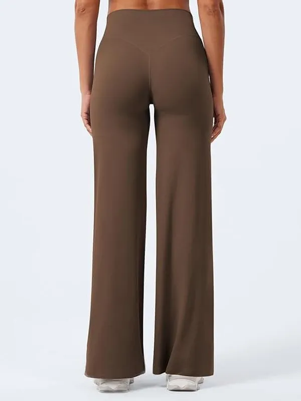 Alyne_Women_S_High-Waist_Flare_Yoga_Leggings_No_Front_Seam_Straight_Leggings_Workout_Pants_With_Tummy_Control_Slimming_Design_Dark_Brown