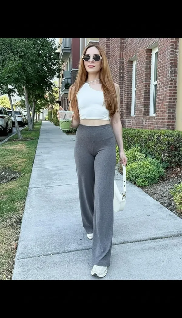 Alyne_Women_S_High-Waist_Flare_Yoga_Leggings_No_Front_Seam_Straight_Leggings_Workout_Pants_With_Tummy_Control_Slimming_Design_Grey