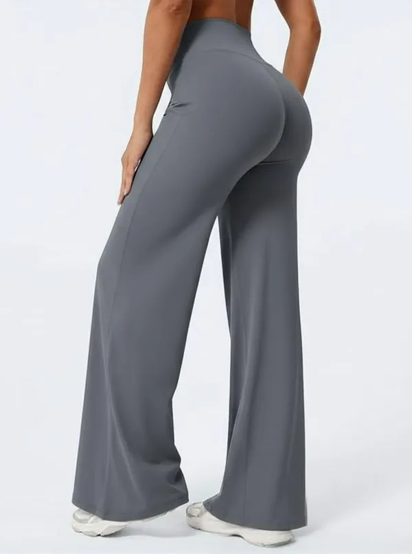 Alyne_Women_S_High-Waist_Flare_Yoga_Leggings_No_Front_Seam_Straight_Leggings_Workout_Pants_With_Tummy_Control_Slimming_Design_Grey