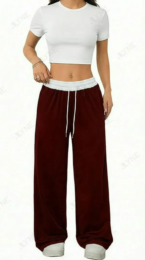 Alyne_Women'S_High_Waisted_Wide_Leg_Lounge_Pants_-_Contrast_Elastic_Waistband_Flowy_Palazzo_Pants_With_Drawstring_And_Pockets_-_Comfortable_Loose_Fit_Relaxed_Pant_Maroon