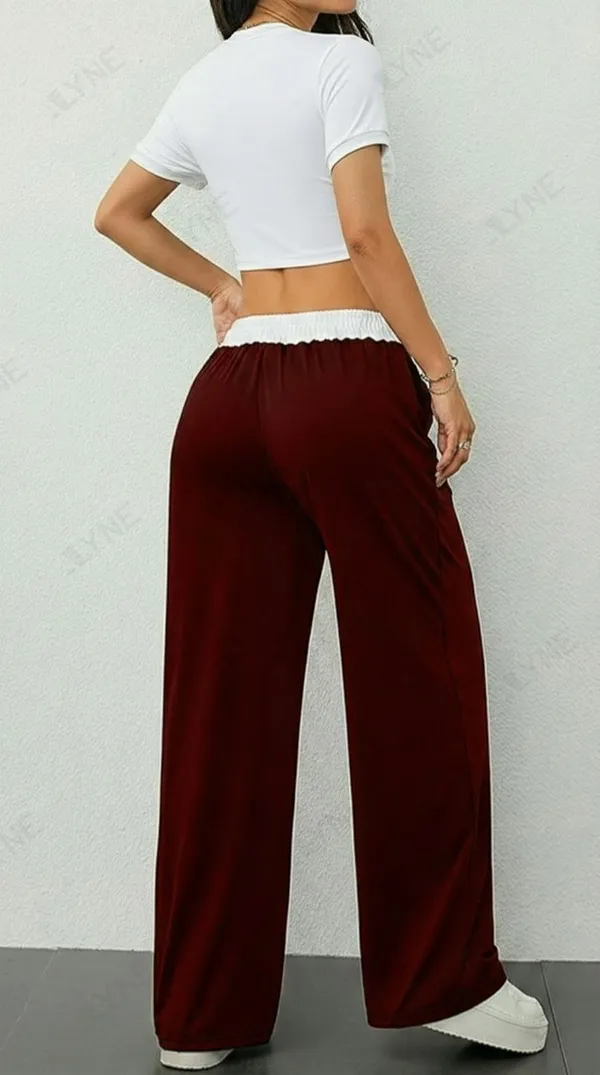 Alyne_Women'S_High_Waisted_Wide_Leg_Lounge_Pants_-_Contrast_Elastic_Waistband_Flowy_Palazzo_Pants_With_Drawstring_And_Pockets_-_Comfortable_Loose_Fit_Relaxed_Pant_Maroon