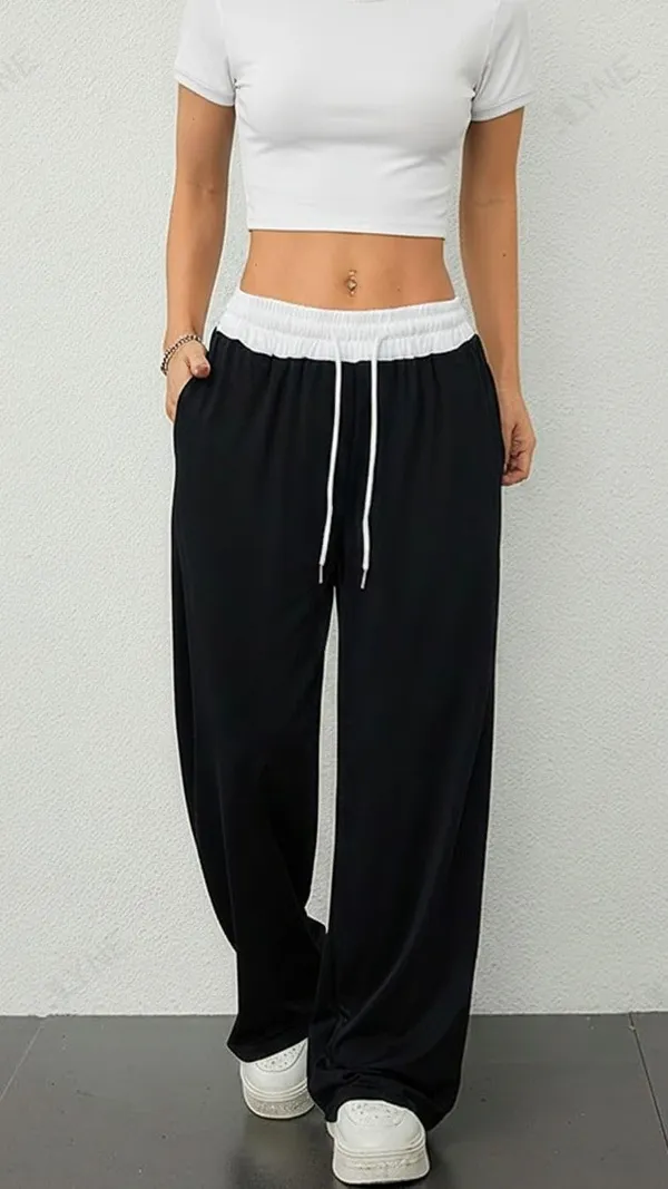Alyne_Women'S_High_Waisted_Wide_Leg_Lounge_Pants_-_Contrast_Elastic_Waistband_Flowy_Palazzo_Pants_With_Drawstring_And_Pockets_-_Comfortable_Loose_Fit_Relaxed_Pant_Black