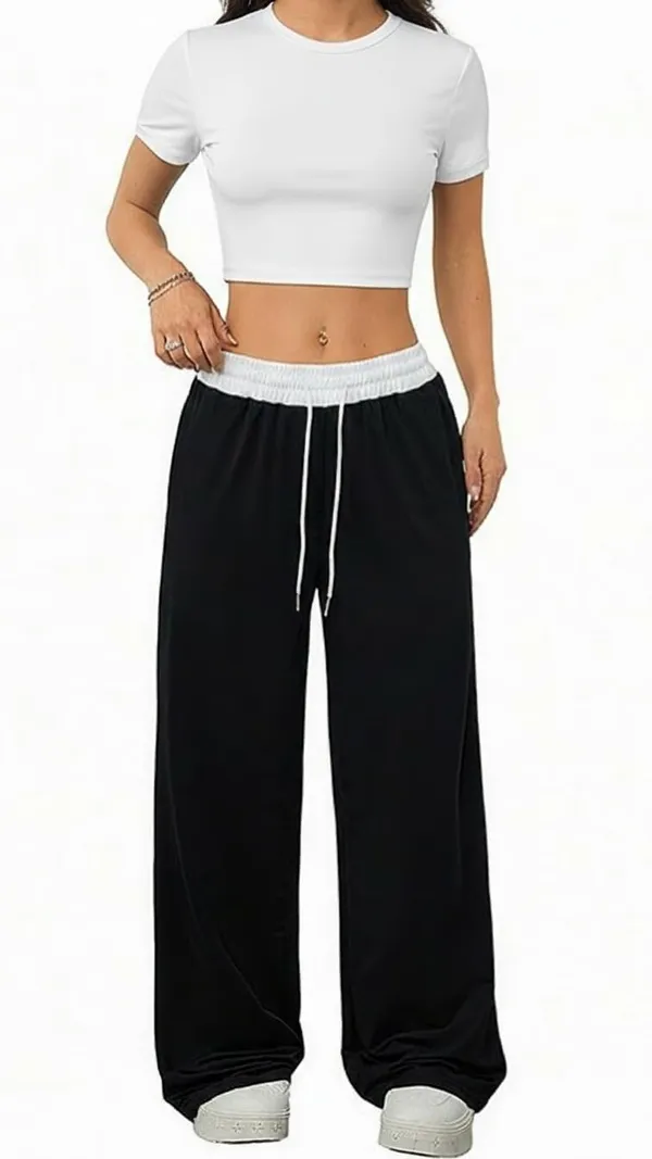 Alyne_Women'S_High_Waisted_Wide_Leg_Lounge_Pants_-_Contrast_Elastic_Waistband_Flowy_Palazzo_Pants_With_Drawstring_And_Pockets_-_Comfortable_Loose_Fit_Relaxed_Pant_Black