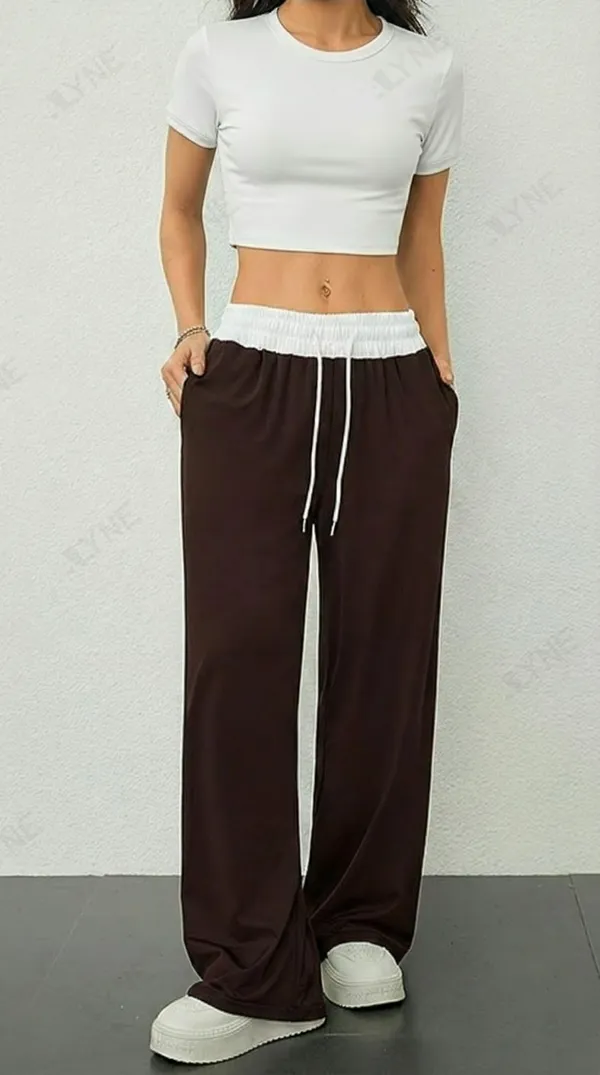 Alyne_Women'S_High_Waisted_Wide_Leg_Lounge_Pants_-_Contrast_Elastic_Waistband_Flowy_Palazzo_Pants_With_Drawstring_And_Pockets_-_Comfortable_Loose_Fit_Relaxed_Pant_Brown
