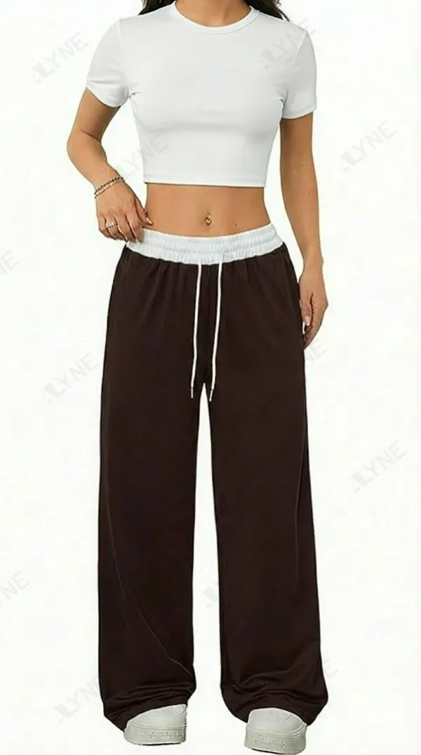 Alyne_Women'S_High_Waisted_Wide_Leg_Lounge_Pants_-_Contrast_Elastic_Waistband_Flowy_Palazzo_Pants_With_Drawstring_And_Pockets_-_Comfortable_Loose_Fit_Relaxed_Pant_Brown