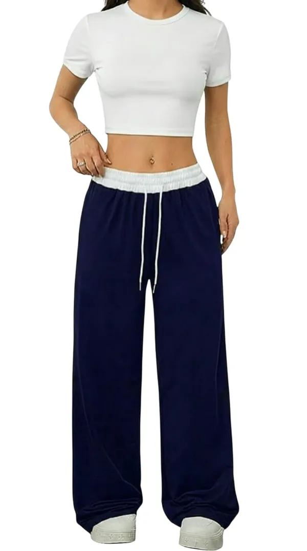 Alyne_Women'S_High_Waisted_Wide_Leg_Lounge_Pants_-_Contrast_Elastic_Waistband_Flowy_Palazzo_Pants_With_Drawstring_And_Pockets_-_Comfortable_Loose_Fit_Relaxed_Pant_Navy