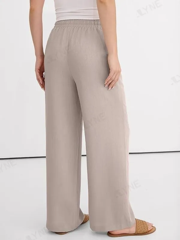 Alyne_Women'S_Wide_Leg_Palazzo_Pants:_Casual_Look_High_Waisted_Trousers_For_Year-Round_Wear_-_Loose_Flowy_Textured_Lounge_Pants_With_Pockets,_Elastic_Drawstring_Waist