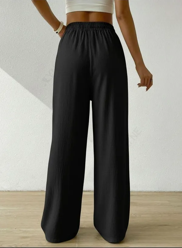 Alyne_Women'S_Wide_Leg_Pants_High_Waisted_Linen_Look_Textured_Blend_Drawstring_Palazzo_Trousers_With_Pockets_Casual_Relaxed_Fit_Flowy_Soft_Comfort_Long_Pants_Black