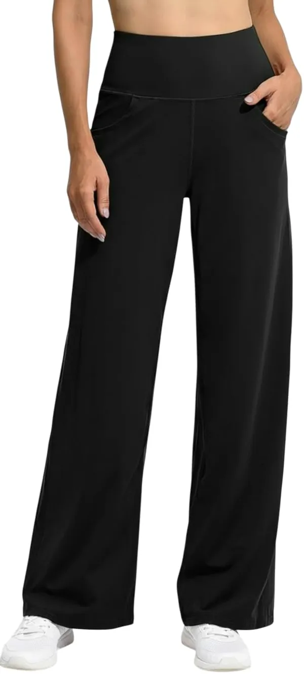 Alyne_Women_S_High-Waist_Flare_Yoga_Leggings_Straight_Leggings_With_Pockets_Workout_Pants_With_Tummy_Control_Slimming_Design_Black