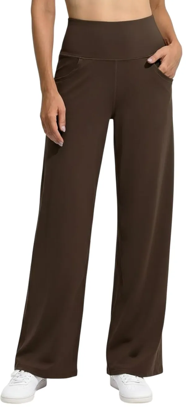 Alyne_Women_S_High-Waist_Flare_Yoga_Leggings_Straight_Leggings_With_Pockets_Workout_Pants_With_Tummy_Control_Slimming_Design_Brown