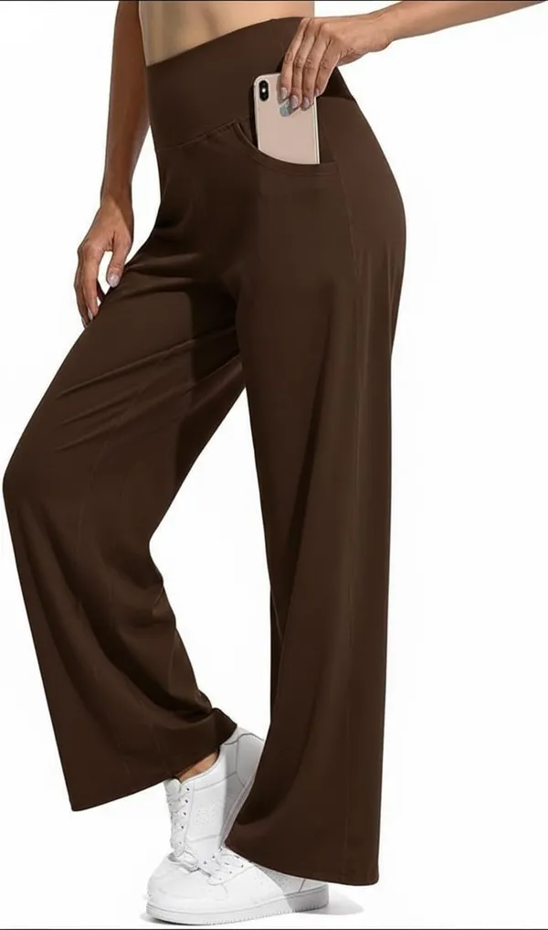 Alyne_Women_S_High-Waist_Flare_Yoga_Leggings_Straight_Leggings_With_Pockets_Workout_Pants_With_Tummy_Control_Slimming_Design_Brown