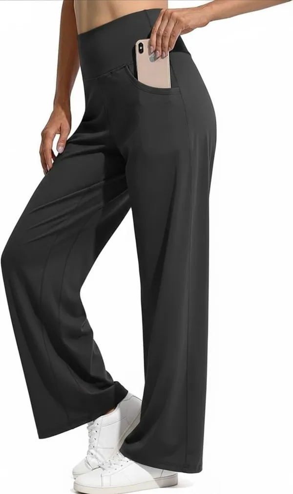 Alyne_Women_S_High-Waist_Flare_Yoga_Leggings_Straight_Leggings_With_Pockets_Workout_Pants_With_Tummy_Control_Slimming_Design_Grey