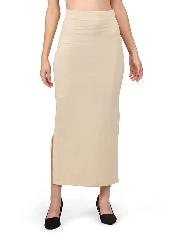 Alyne_Saree_Shapewear_Petticoat_For_Women,_Women'S_Blended_Fullelastic_Saree_Shapewear_Wtih_Slitcut_Beige