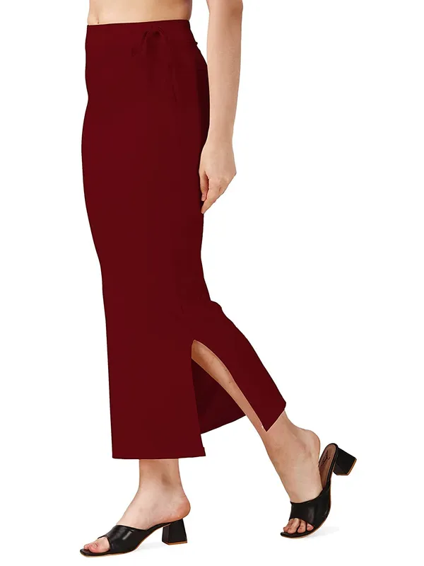 Alyne_Blended_Saree_Shapewear_Petticoat_For_Women,_Women'S_Blended_Fullelastic_With_Drawstring_Saree_Shapewear_With_Slitcut_Maroon