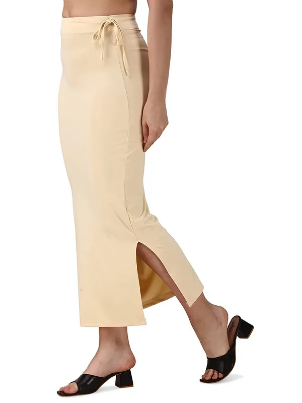 Alyne_Blended_Saree_Shapewear_Petticoat_For_Women,_Women'S_Blended_Fullelastic_With_Drawstring_Saree_Shapewear_With_Slitcut_Beige