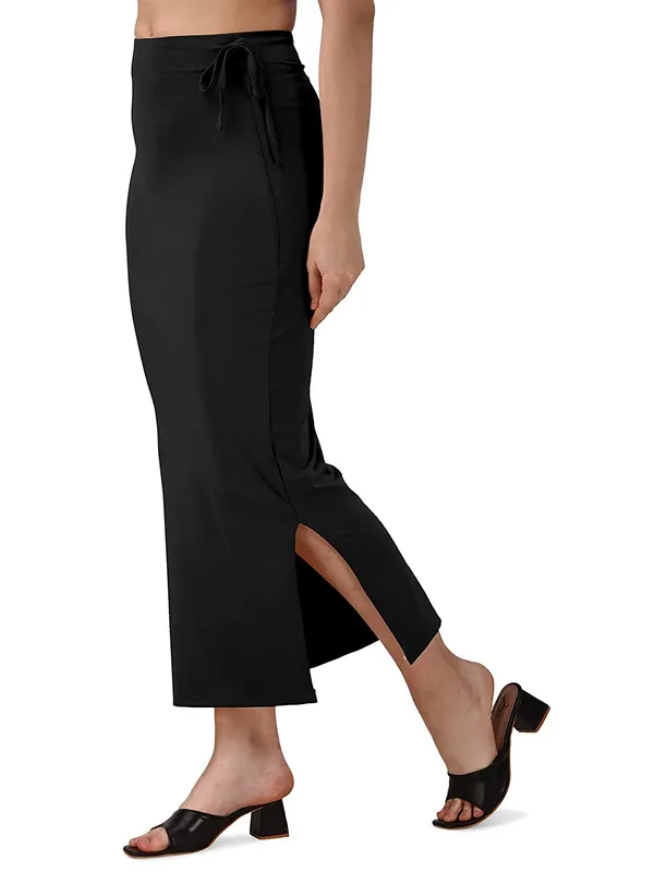 Alyne_Blended_Saree_Shapewear_Petticoat_For_Women,_Women'S_Blended_Fullelastic_With_Drawstring_Saree_Shapewear_With_Slitcut_Black