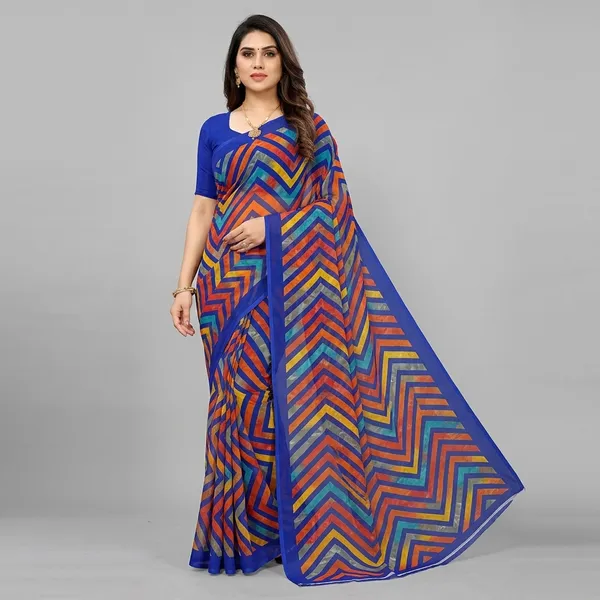 Multicolor_100%_Chiffon_Saree_For_Women