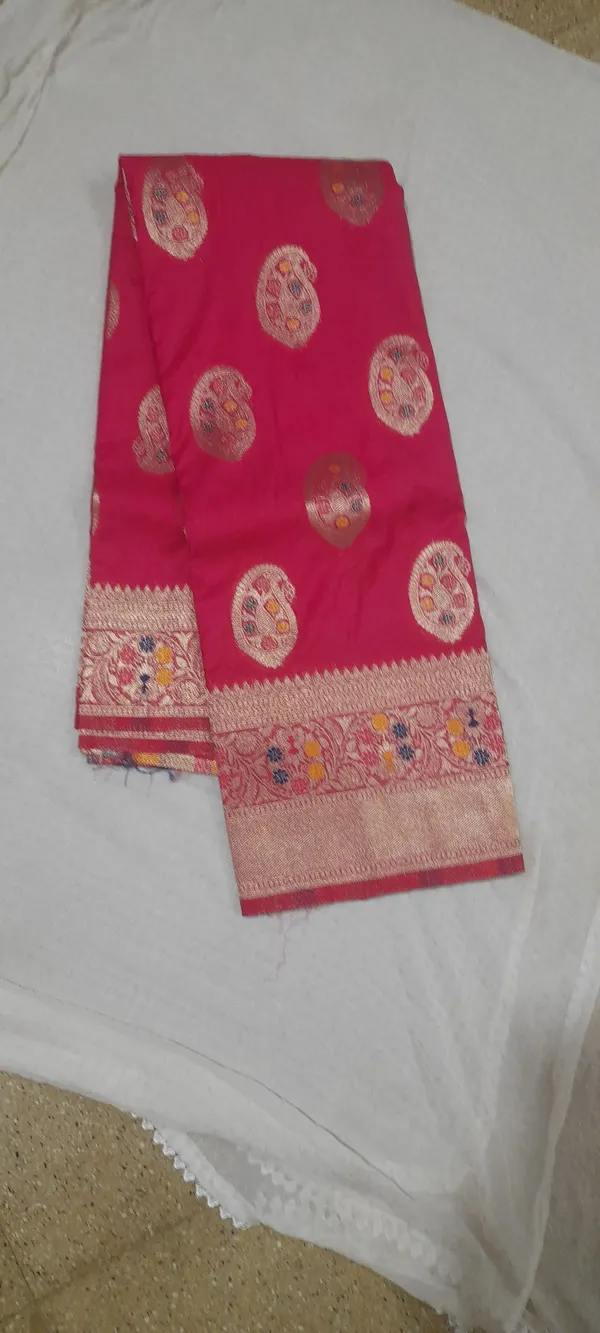 Dark_Pink_100%_Georgette_Saree_For_Women