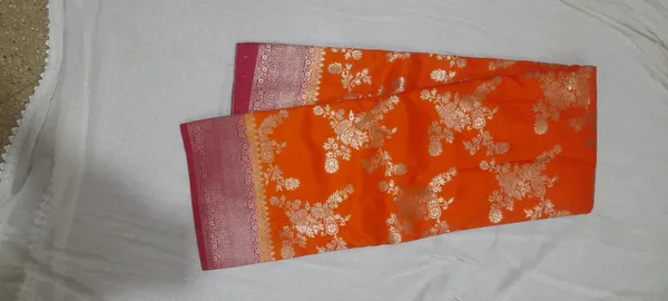 Orange__And_Pink_100%_Georgette_Saree_For_Women