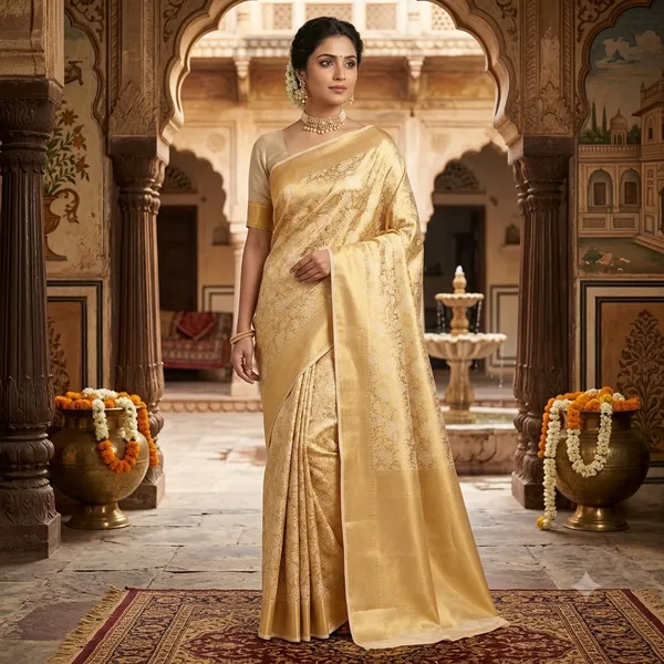 Gold_100%_Soft_Tissue_Saree_For_Women
