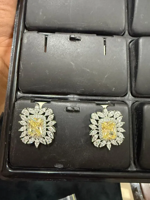 Yellow_CZ_Cushion_Cut_&_Marquise_Halo_Stud_Earrings