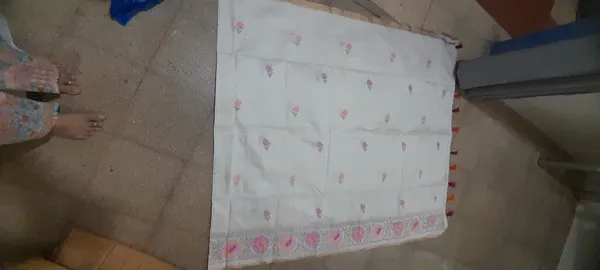 White_100%_Cotton_Saree_For_Women