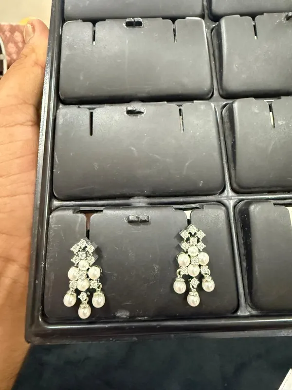 Silver_CZ_&_Pearl_Chandelier_Drop_Earrings