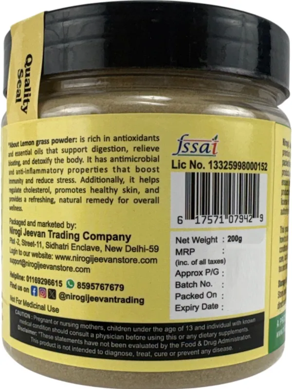 Nirogi_Jeevan_100%_Natural_Lemongrass_Powder_Make_150+Cup_of_Herbal_Tea,0_Preservatives_(200_g)