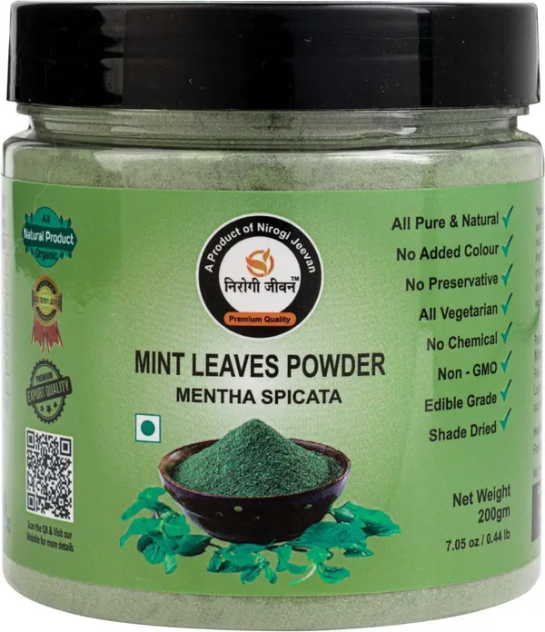 Nirogi_Jeevan_Mint_Leaves,Natural_Dry_Mint_Powder_For_Skin_&_Hair,Digestion,Rich_in_Nutrients_(200_g)