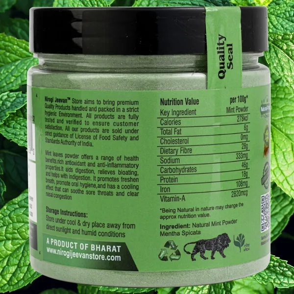 Nirogi_Jeevan_Mint_Leaves,Natural_Dry_Mint_Powder_For_Skin_&_Hair,Digestion,Rich_in_Nutrients_(200_g)