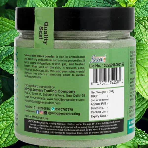 Nirogi_Jeevan_Mint_Leaves,Natural_Dry_Mint_Powder_For_Skin_&_Hair,Digestion,Rich_in_Nutrients_(200_g)