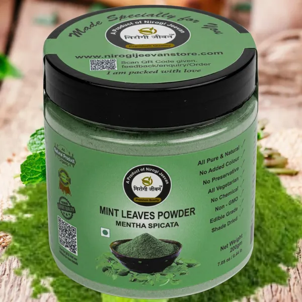 Nirogi_Jeevan_Mint_Leaves,Natural_Dry_Mint_Powder_For_Skin_&_Hair,Digestion,Rich_in_Nutrients_(200_g)
