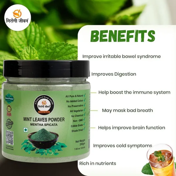 Nirogi_Jeevan_Mint_Leaves,Natural_Dry_Mint_Powder_For_Skin_&_Hair,Digestion,Rich_in_Nutrients_(200_g)