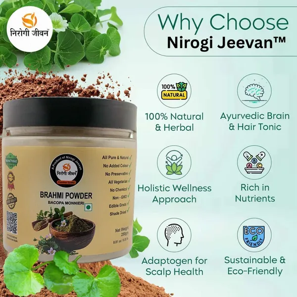 Nirogi_Jeevan_Brahmi_Powder|_All_Pure_-_Health,_Hair_&_Skin_Care|_Edible-Organic_Grade_(250_g)