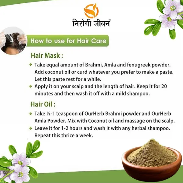 Nirogi_Jeevan_Brahmi_Powder|_All_Pure_-_Health,_Hair_&_Skin_Care|_Edible-Organic_Grade_(250_g)