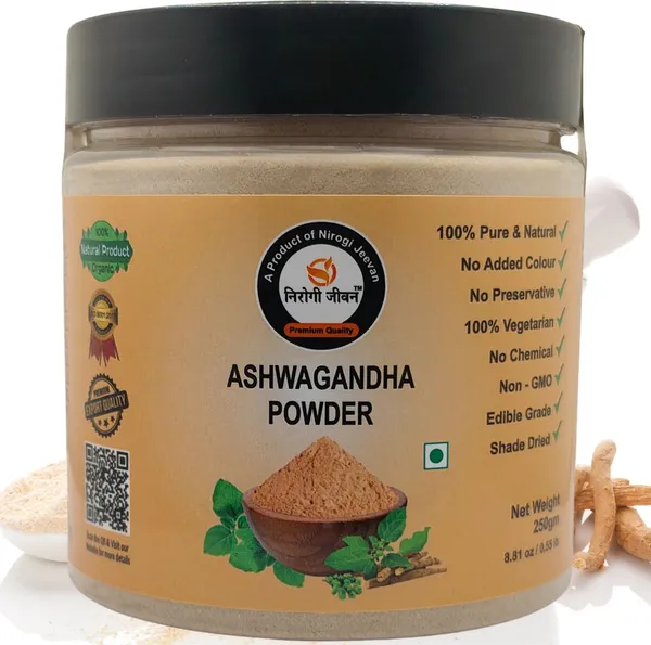 Nirogi_Jeevan_ASHWAGANDHA_POWDER_|Withania_Somnifera_|_All_Pure,_Natural_&_Organic|_Extra_Fine_(250_g)