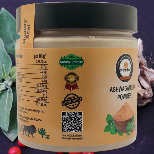 Nirogi_Jeevan_ASHWAGANDHA_POWDER_|Withania_Somnifera_|_All_Pure,_Natural_&_Organic|_Extra_Fine_(250_g)