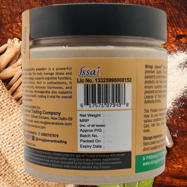 Nirogi_Jeevan_ASHWAGANDHA_POWDER_|Withania_Somnifera_|_All_Pure,_Natural_&_Organic|_Extra_Fine_(250_g)