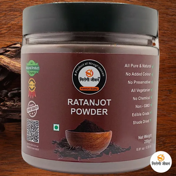 Nirogi_Jeevan_RATANJOT_ROOT_Powder|_All_Pure_-_Cooking,_Hair_&_Skin_Care|_Edible-Organic_Grade_(250_g)
