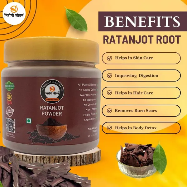 Nirogi_Jeevan_RATANJOT_ROOT_Powder|_All_Pure_-_Cooking,_Hair_&_Skin_Care|_Edible-Organic_Grade_(100_g)