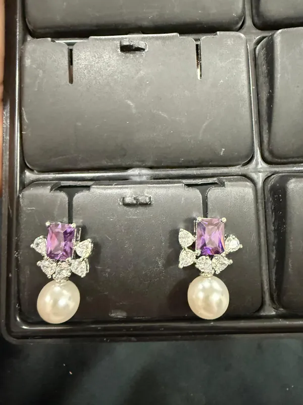 Amethyst_Purple_CZ_&_Pearl_Drop_Earrings