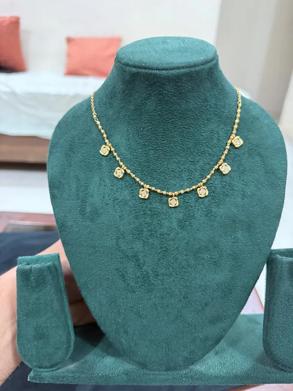 Gold_Multi-Charm_Square_CZ_Station_Necklace