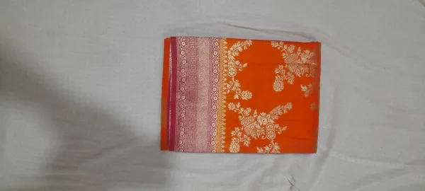 Orange__And_Pink_100%_Georgette_Saree_For_Women