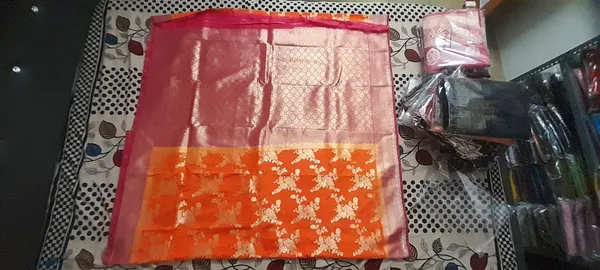 Orange__And_Pink_100%_Georgette_Saree_For_Women