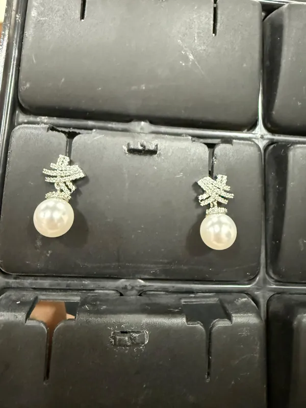 Silver_CZ_Bow-Knot_Pearl_Drop_Earrings