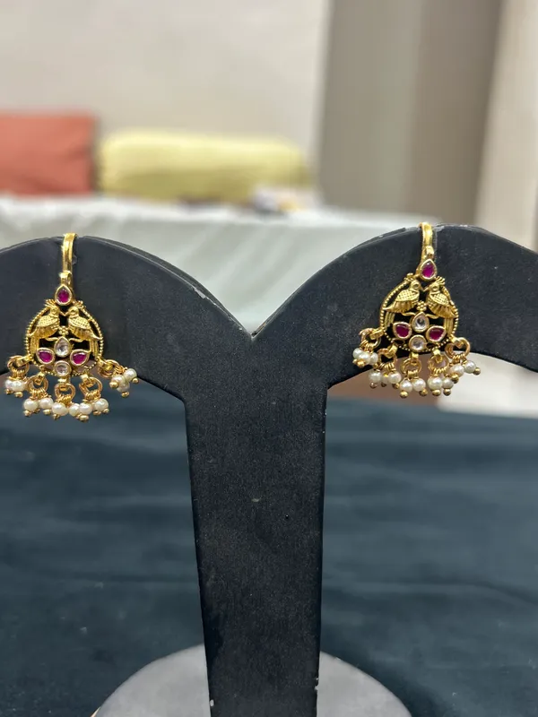 Antique_Gold_Bird_Chandelier_Earrings_with_Pearl_Drops