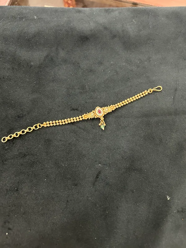 Antique_Gold_Bead_Bracelet_with_Ruby_Teardrop