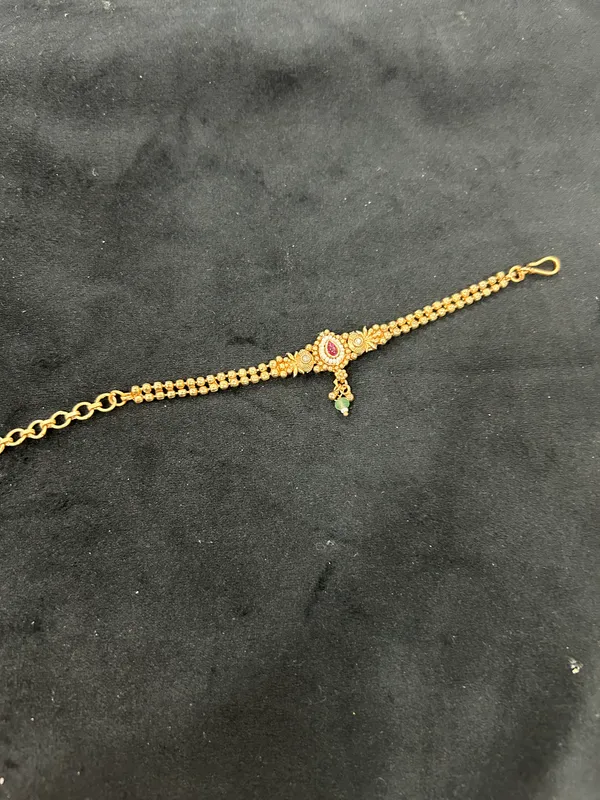 Antique_Gold_Bead_Bracelet_with_Ruby_Teardrop