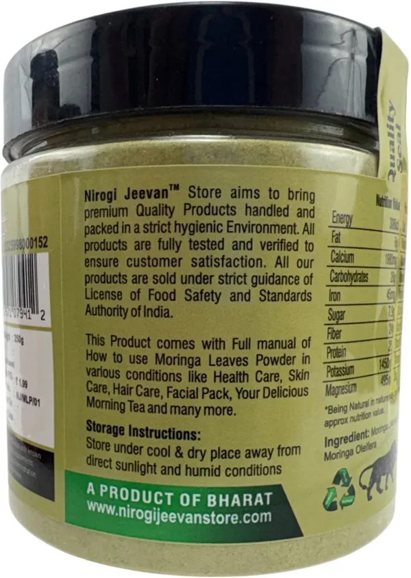Nirogi_Jeevan_100%_Organic_Moringa_Powder_Oleifera,Moringa_Leaves,Support_Digestion_&_Immunity_(250_mg)